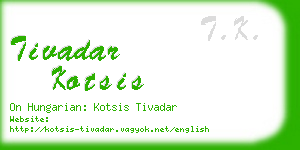 tivadar kotsis business card